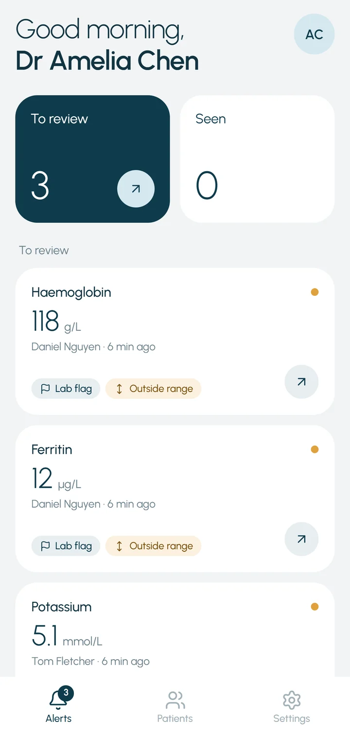 BloodLine app: three results to review